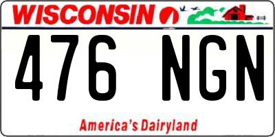 WI license plate 476NGN