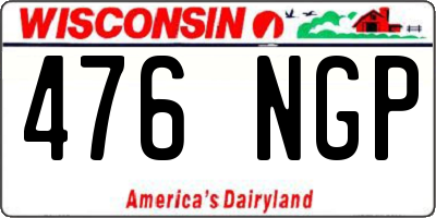 WI license plate 476NGP
