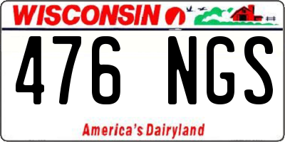 WI license plate 476NGS