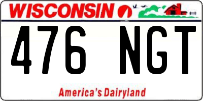 WI license plate 476NGT