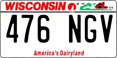 WI license plate 476NGV