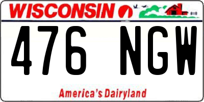 WI license plate 476NGW