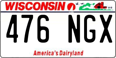 WI license plate 476NGX