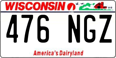 WI license plate 476NGZ