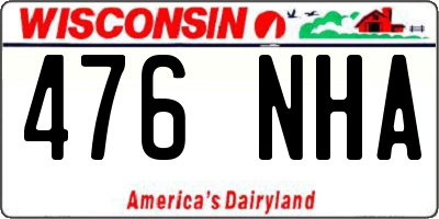 WI license plate 476NHA