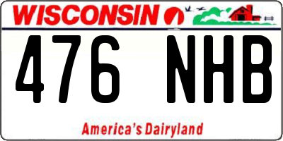 WI license plate 476NHB