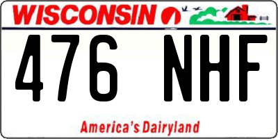 WI license plate 476NHF