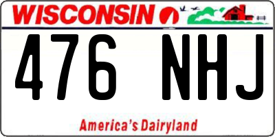 WI license plate 476NHJ