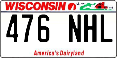 WI license plate 476NHL