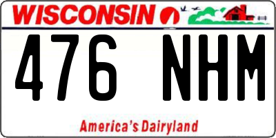 WI license plate 476NHM