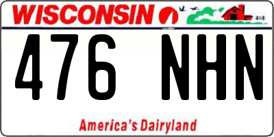 WI license plate 476NHN