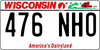 WI license plate 476NHO