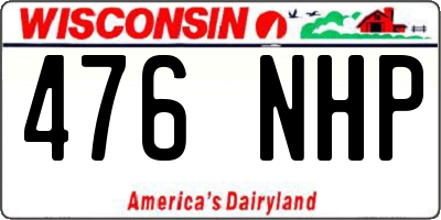 WI license plate 476NHP