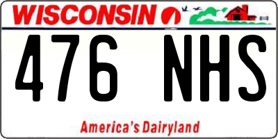 WI license plate 476NHS