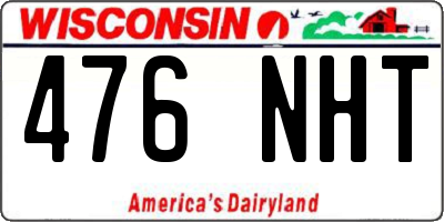 WI license plate 476NHT