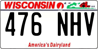 WI license plate 476NHV