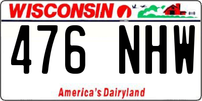 WI license plate 476NHW
