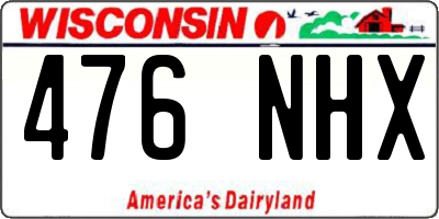 WI license plate 476NHX