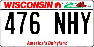 WI license plate 476NHY
