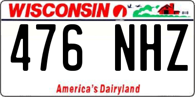 WI license plate 476NHZ