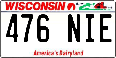 WI license plate 476NIE