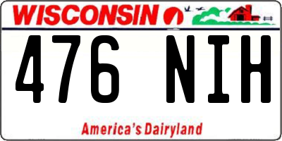 WI license plate 476NIH