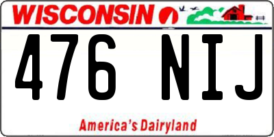 WI license plate 476NIJ