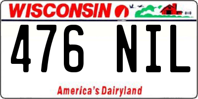 WI license plate 476NIL
