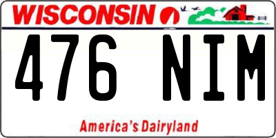 WI license plate 476NIM