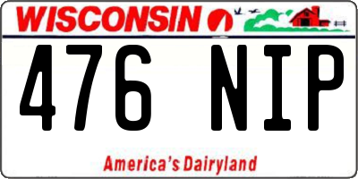 WI license plate 476NIP