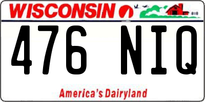 WI license plate 476NIQ