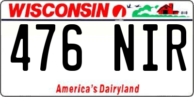 WI license plate 476NIR