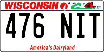 WI license plate 476NIT