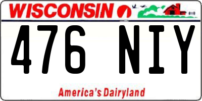WI license plate 476NIY
