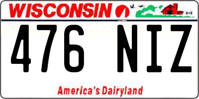 WI license plate 476NIZ