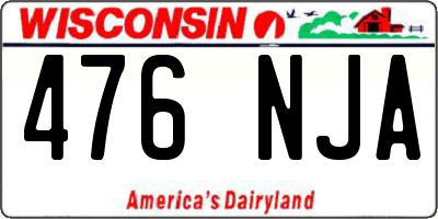 WI license plate 476NJA