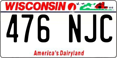 WI license plate 476NJC
