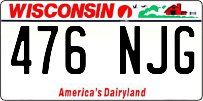 WI license plate 476NJG