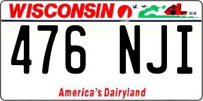 WI license plate 476NJI
