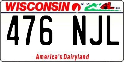 WI license plate 476NJL