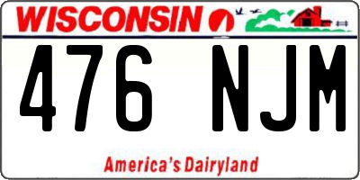 WI license plate 476NJM