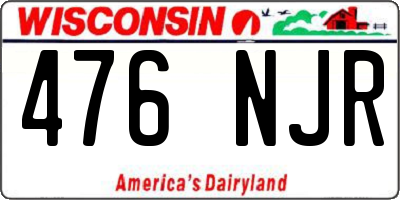WI license plate 476NJR