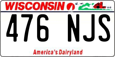 WI license plate 476NJS