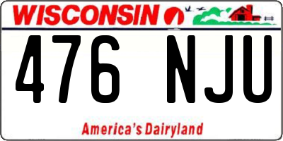 WI license plate 476NJU