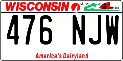 WI license plate 476NJW