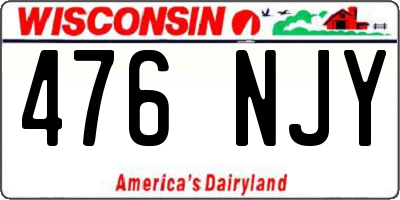 WI license plate 476NJY