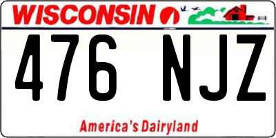 WI license plate 476NJZ