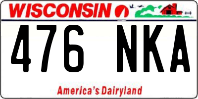 WI license plate 476NKA