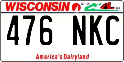 WI license plate 476NKC
