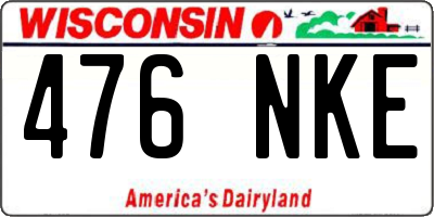 WI license plate 476NKE